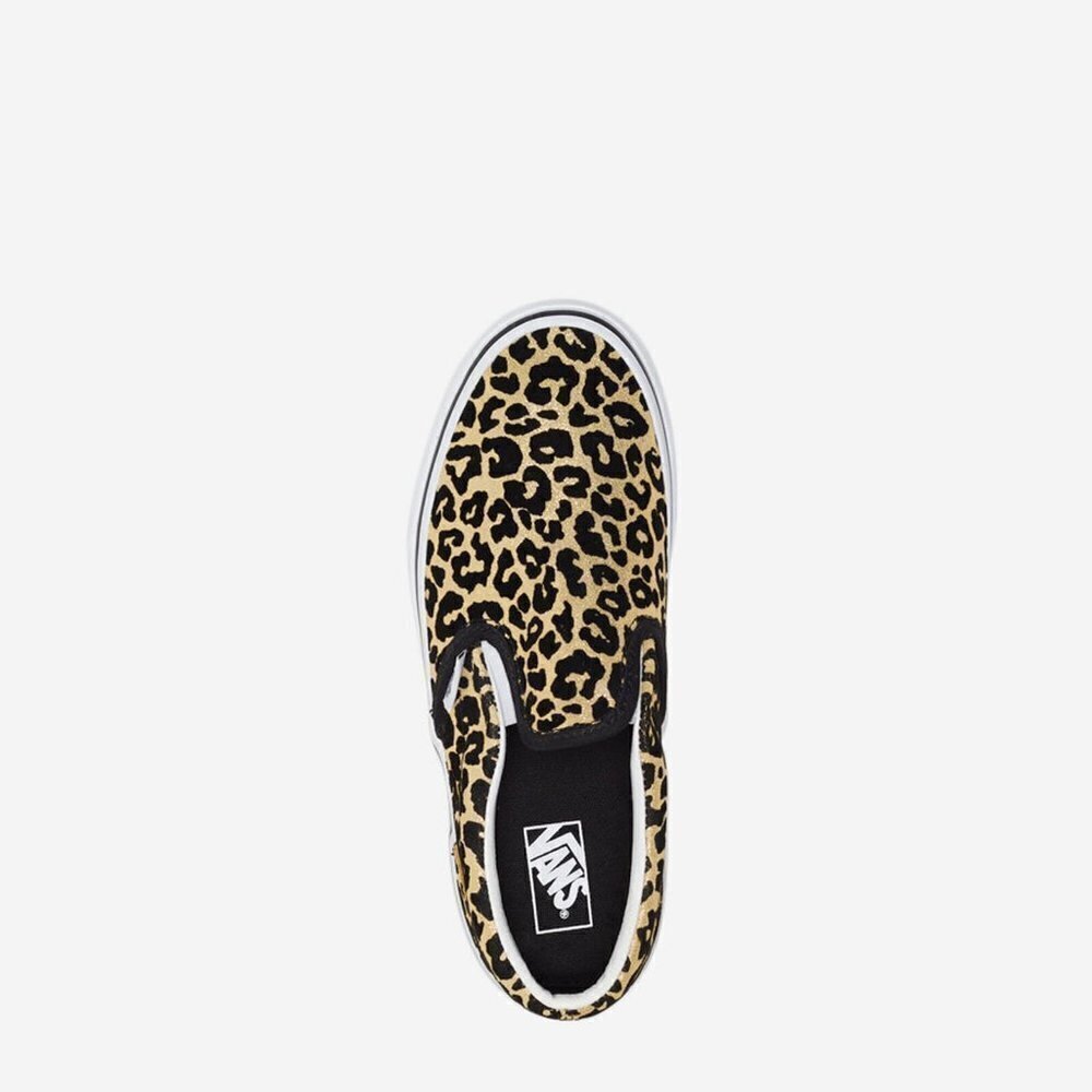 VANS KIDS FLOCKED LEOPARD CLASSIC SLIP-ON SHOES- UNISEX - Picture 5 of 16